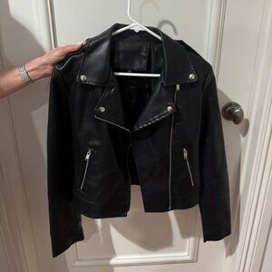 Women's Black Leather Biker Jacket